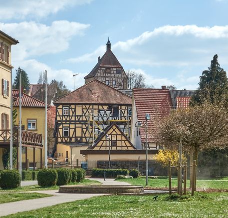 Blick auf die Stadt vom Schloßpark aus