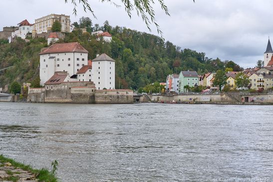 Mündung der Ilz und auf der Anhöhe Veste Oberhaus